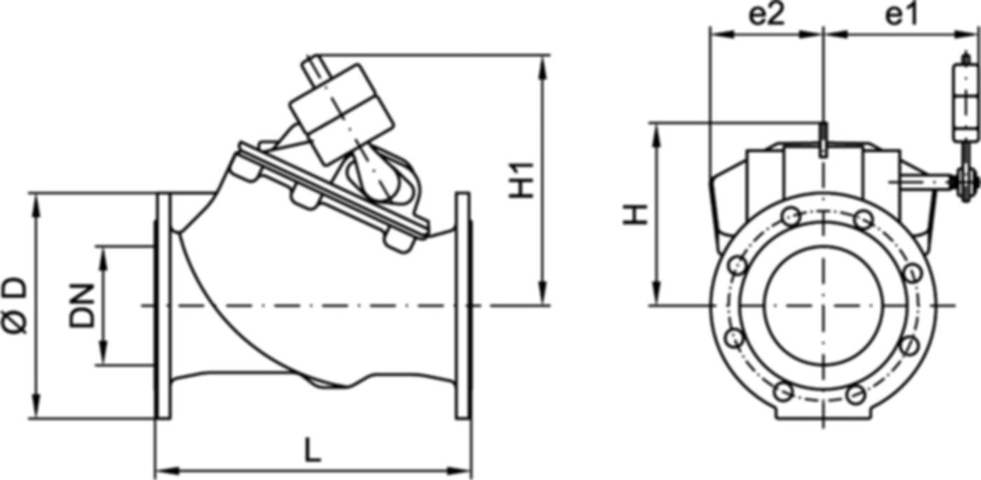 Rückschlagklappe Swing PN 10 mit Hebel und Gewicht DN 200 - Erhard Absperrklappen
