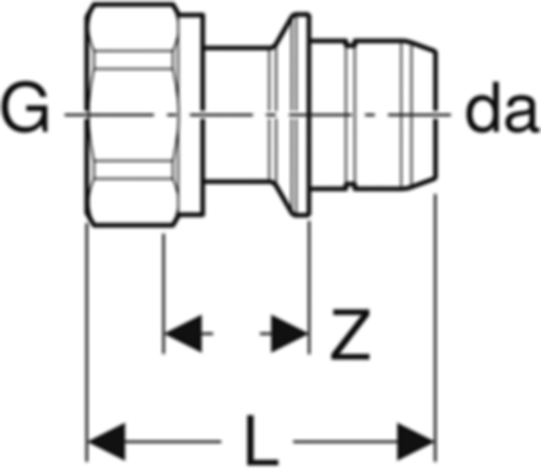 Verteiler-Steckübergang 653.472.00.1 28mm- 1" mit Überwurfmutter - Geberit-Push Fit-Formstücke