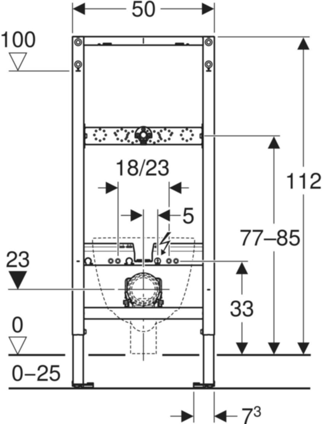 Wand-WC-Element für Zweistückanlagen Typ 112 111.203.00.2 - Geberit-Duofix