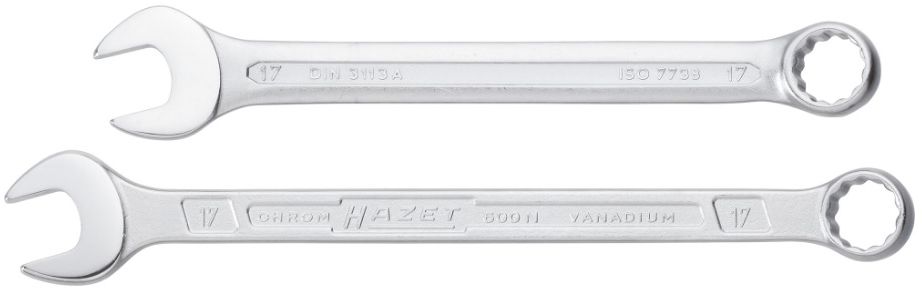 HAZET Ring-Gabelschlüssel,15° abgewinkelt 600N-17mm, L: 242,5mm - Schlüsselwerkzeuge