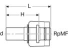 Übergang 1/2"-15mm 61112 mit Steckende, mit MasterFix - Mapress-Sanitär-Presssystem-Formstücke