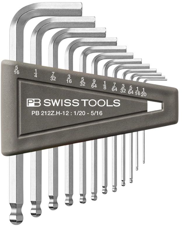 PB Inbusschlüsselsatz PB 212 ZH-12 , 1/20" - 5/16" - Schraubenzieher