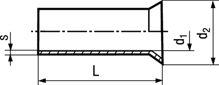 Aderendhülsen Cu vzn BN22486 DIN46228- 1mm² L=15mm - Bossard Schrauben