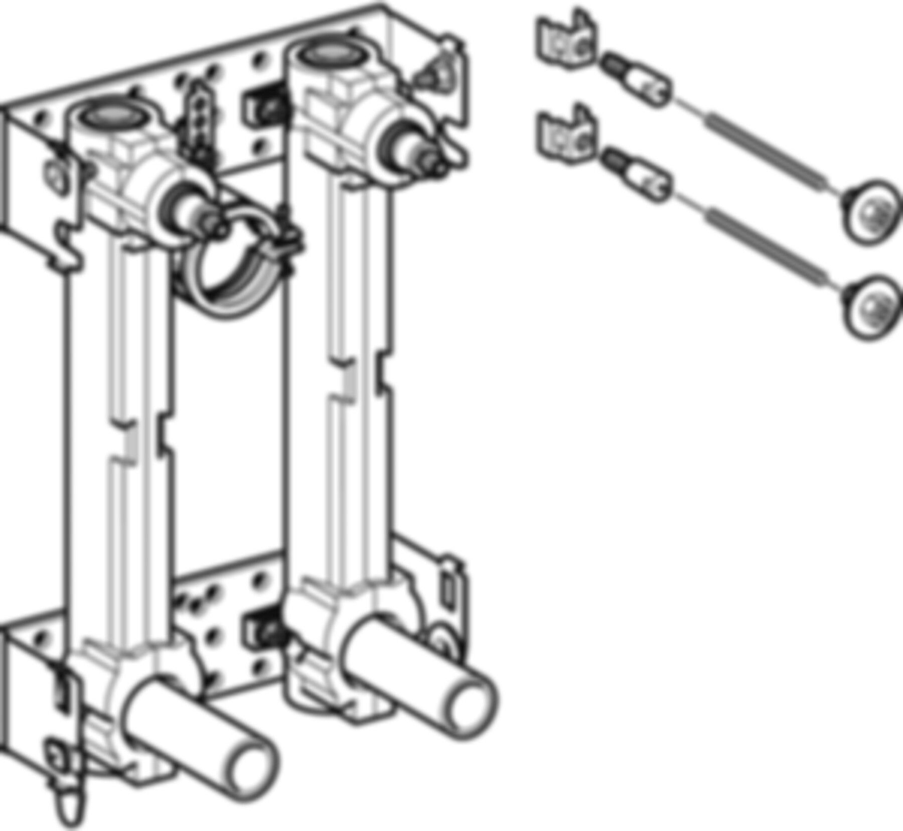 GIS-Waschtisch-Set Standarm.461.155.00.1 zwei Wasserstrecken mit UP-Ventil - Geberit Systemventile / Armaturen