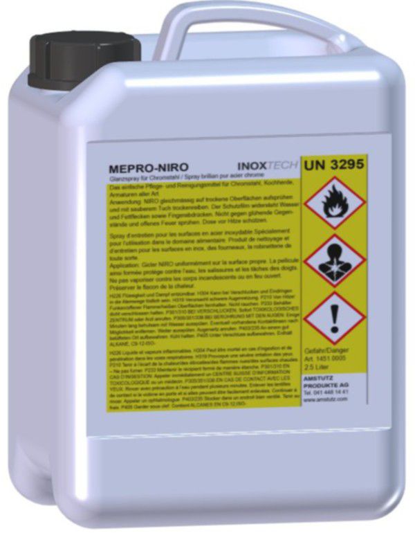 Inoxtech MEPRO-Niro Reinigungs -, Pflegespray Kanister à 2.5 Liter - INOXTECH-Handlauf-/Geländer-System