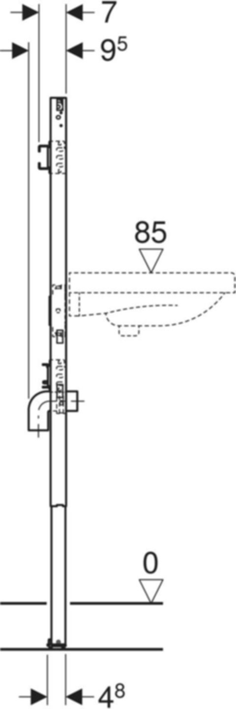 Waschtisch-Element für Aufputz-Wandarmatur 130 cm 111.497.00.2 - Geberit-Duofix