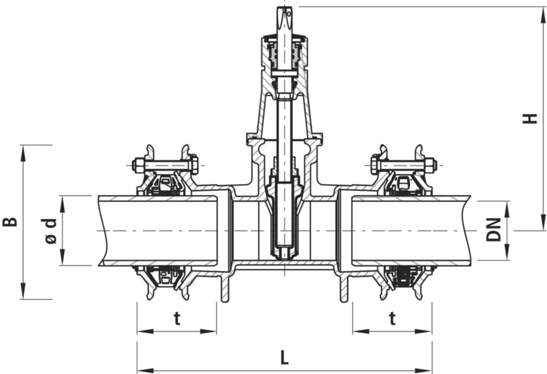 Mehrbereichsmuffenschieber 4212 Synoflex DN 200 - Hawle Synoflex