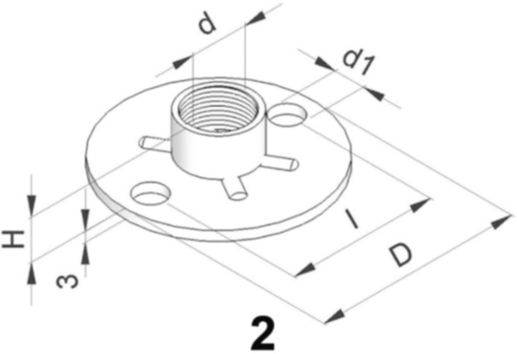 Grundplatten rund verz. 2-Loch 3/8" 50 x 3 mm 51.101 - Rohrschellen-Zubehör