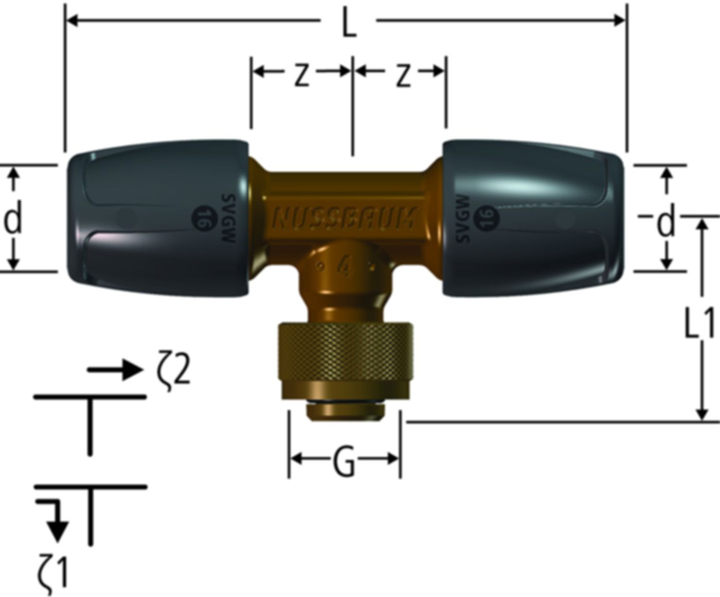 T-Stücke NUSSBAUM Optiflex-Profix