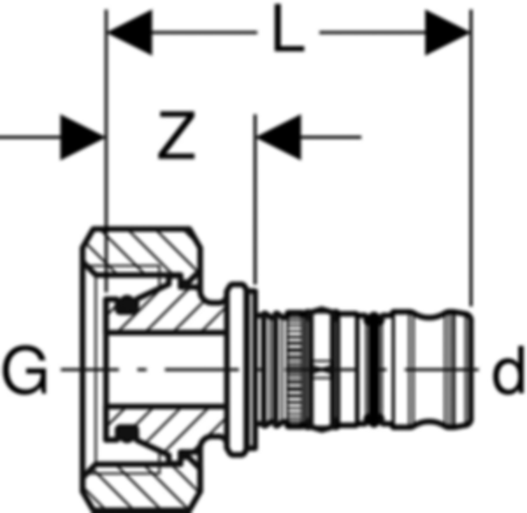 Verteilerabgang gerade 20mm- 3/4" f/Verteiler mit Eurokonus 602.623.00.5 - Geberit-Mepla-Formstücke