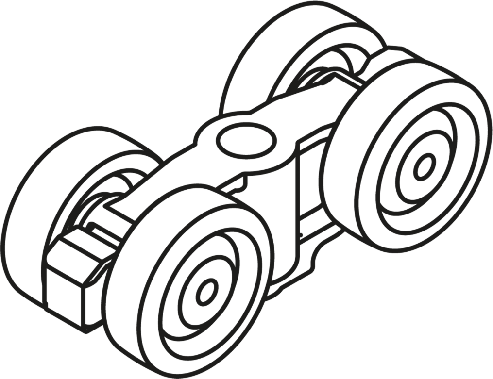 HAWA-PORTA Laufwagen, Porta 60, Gleitlager Gehäuse aus Zinkguss, Kunststoffrollen blau - Schiebetür- und Schiebetorbeschläge