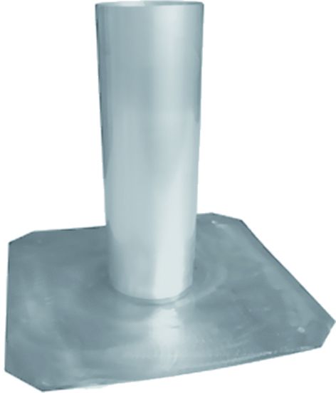 Dunstrohr-Flachdacheinfassung CrNi 153 mm Stutzenlänge 400 mm, zu Geb.NW 125 mm - Flachdacheinläufe/ Einfassungen