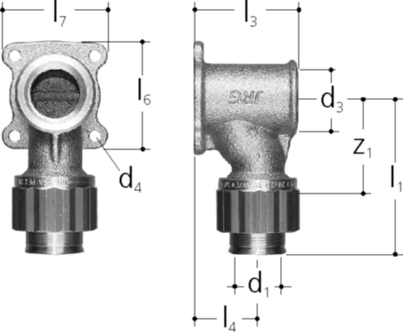 Anschlusswinkel +GF+ JRG Sanipex