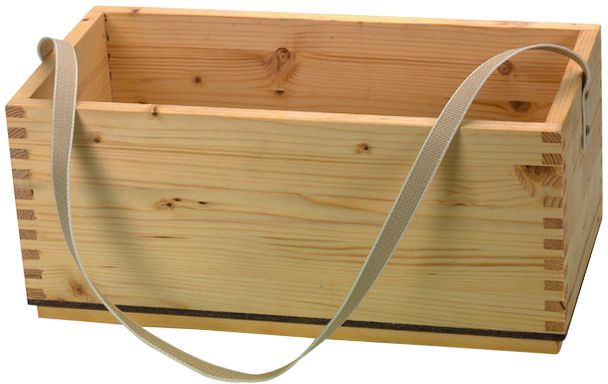 Allzweckkiste, aus massivem Tannenholz 500mm x 250mm x 200mm, mit Tragriemen - Werkzeugkoffer,Sortimentskoffer,Behälter