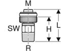 Schnellkupplung 1/2" M25 651.653.00.1 mit Aussengewinde - Geberit-Push Fit-Formstücke