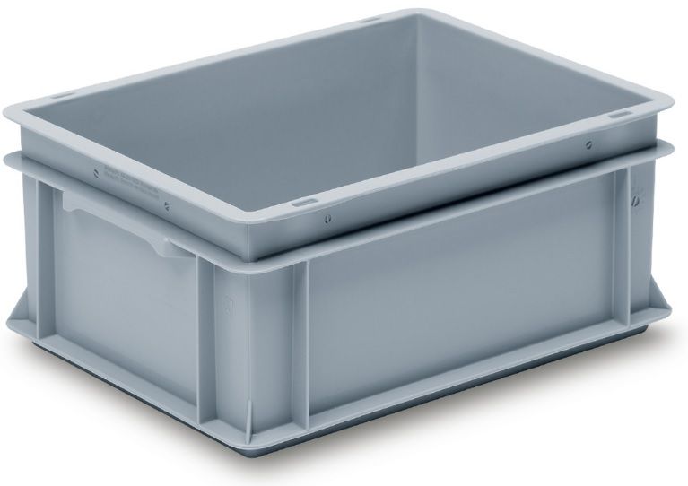 Rako-Behälter, mit Muschelgriff, grau 400x300x169 mm 15 Lt - Utz Behälter