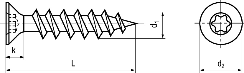 Sk-Spanplattenschr Vollgew I-6rd A2 BN20149 3,5 x 25 / X15 - Bossard Schrauben