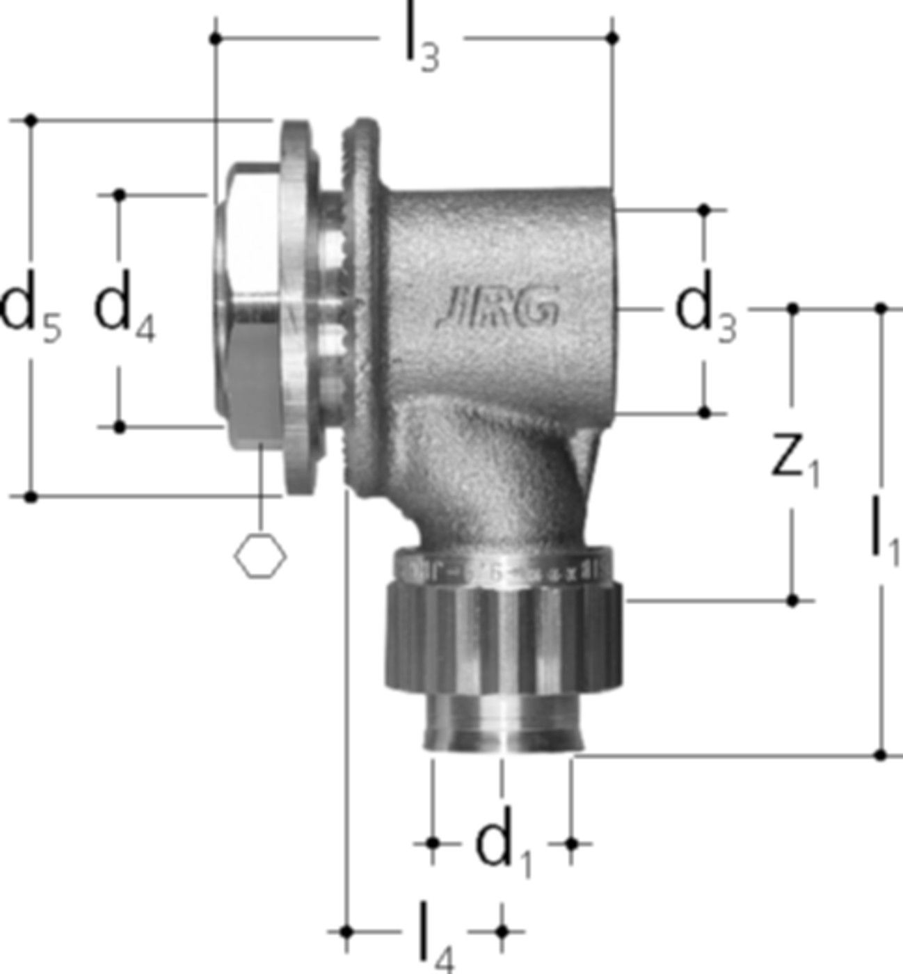 Anschlusswinkel +GF+ JRG Sanipex