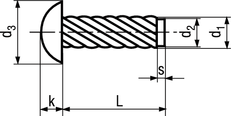 Hammerschr Typ U Halbrundkopf A2 BN689 3,5x9,52 - Bossard Schrauben