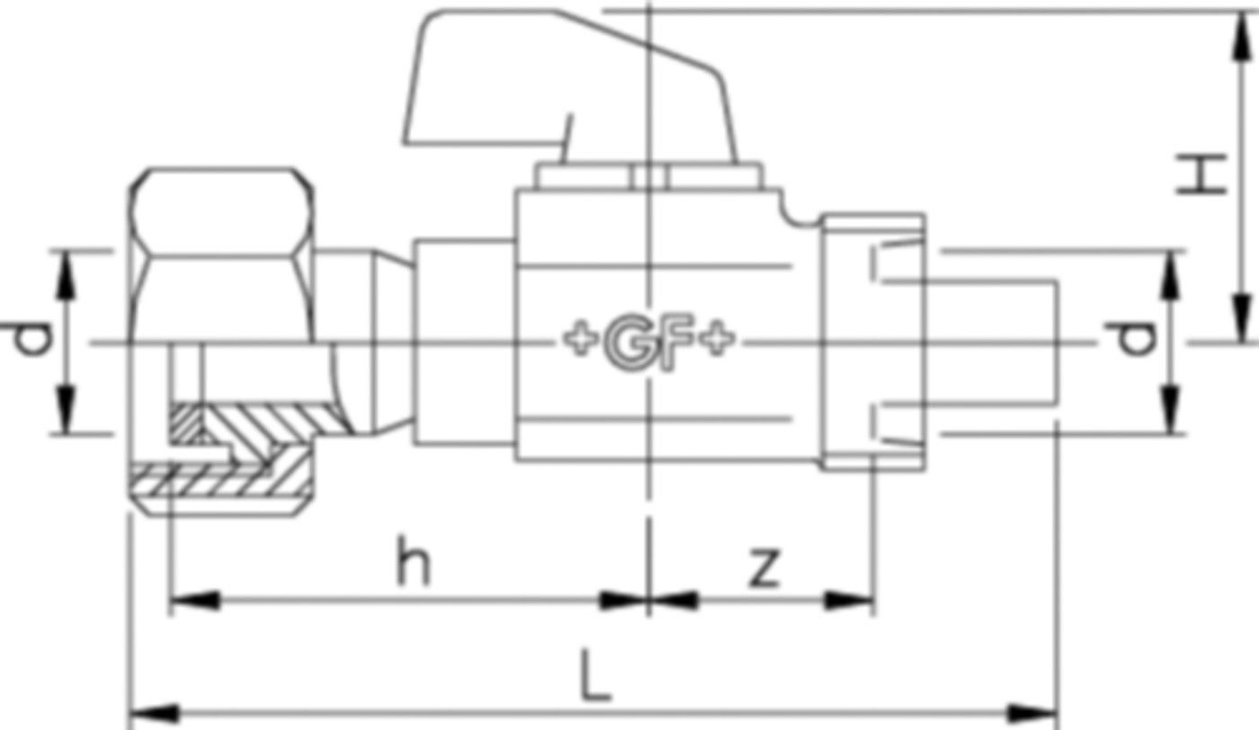 Kugelhahn passend auf Klemmv. D 20 3431 760 853 232 - GF Instaflex-Klemmprogramm