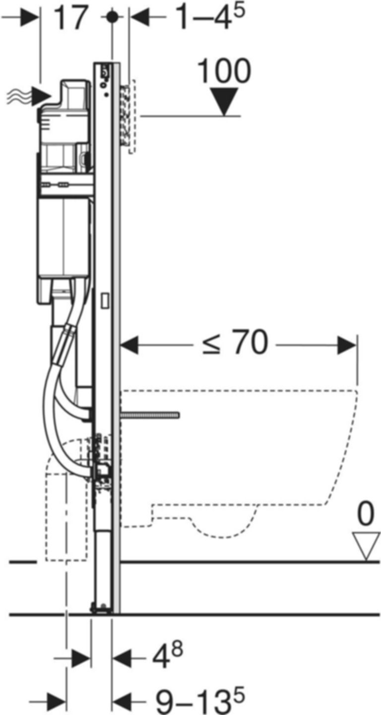 Wand-WC-Element Sigma 111.351.00.6 Typ 112 Baubreite 42.5 cm barrierefrei - Geberit-Duofix