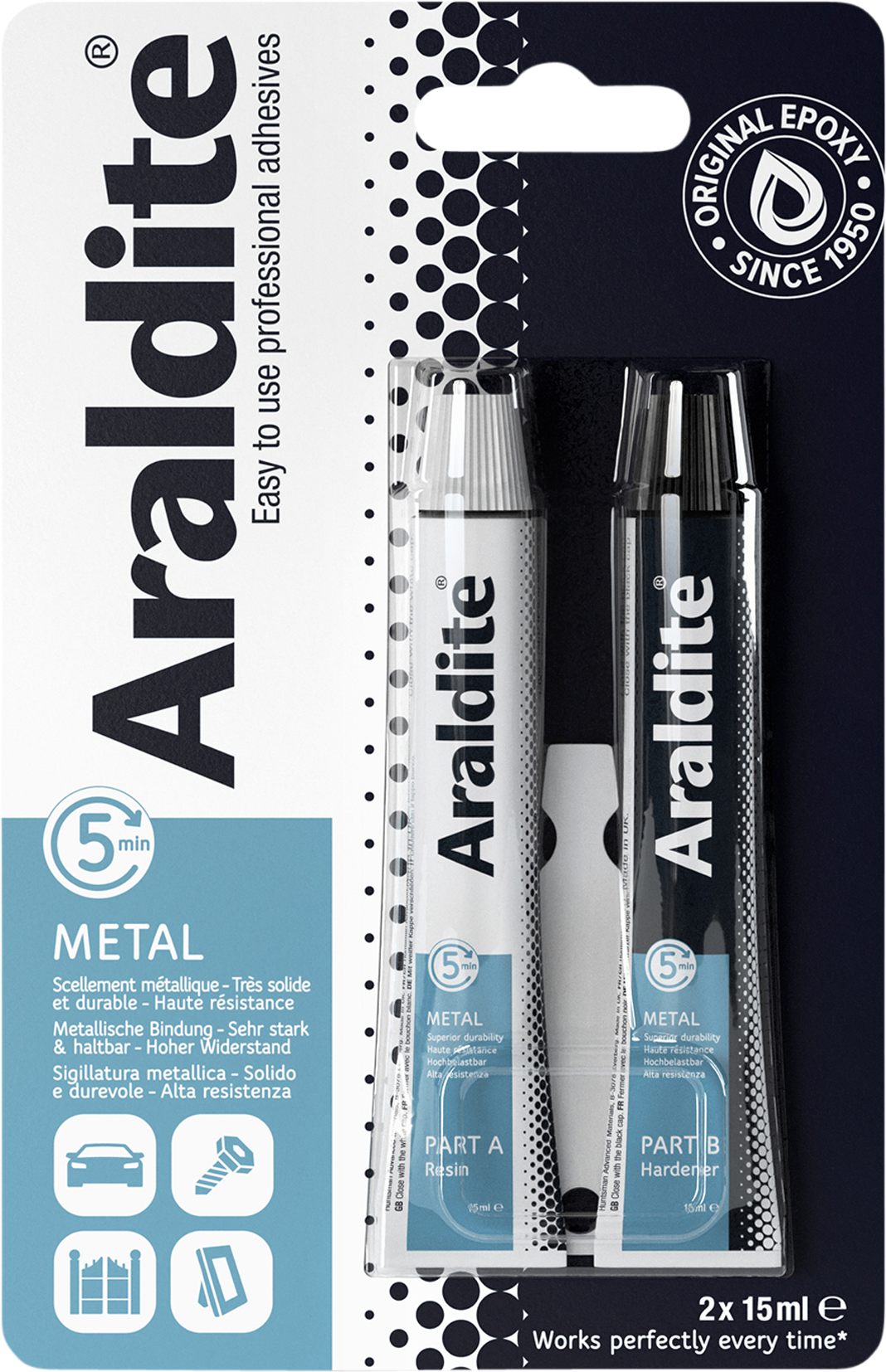 ARALDIT Metal Klebstoff 2 x 15ml, bearbeitbar wie Metall - Kleben
