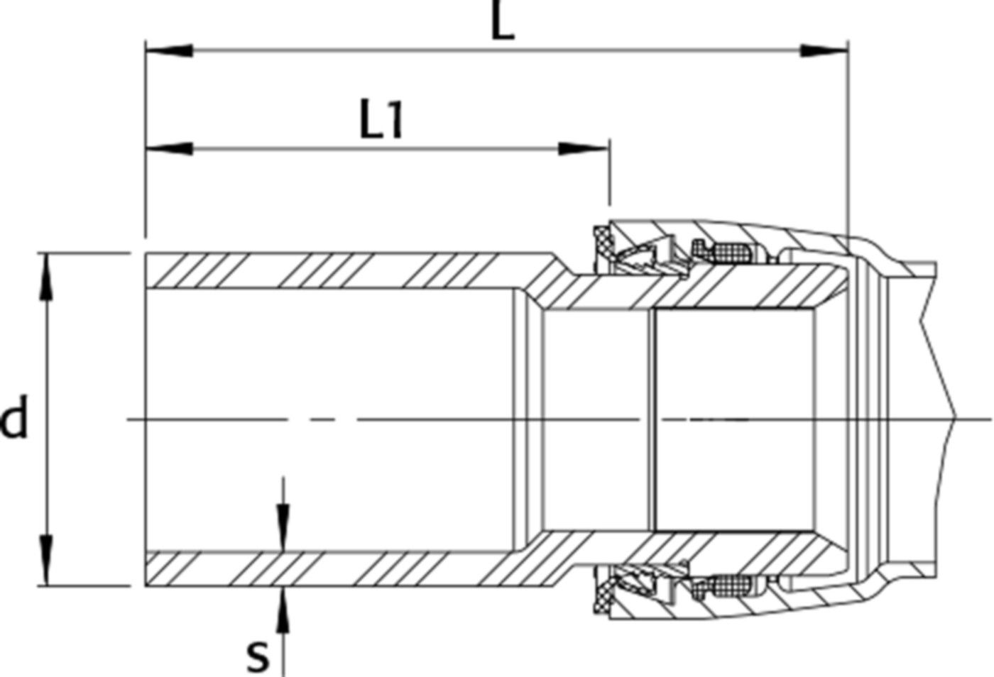 Stutzen Novo-Sit PE100 S5 PN 16 DN 150 / d 180mm - WILD Steckmuffenformstücke