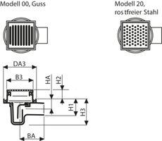 Fig. 1661 110 00 2to BODA 2000 - Bodenabläufe von Roll