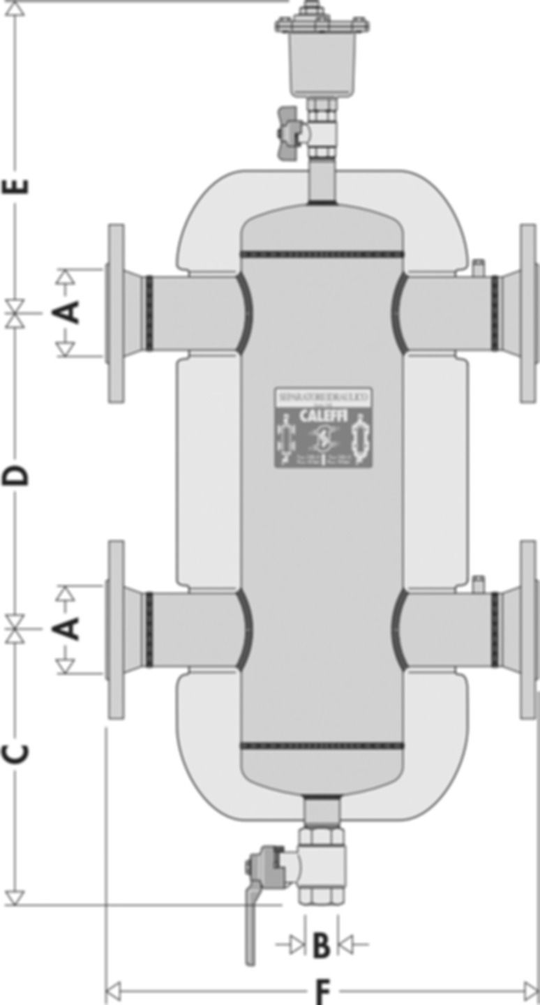 Hydraulische Weiche m/Flanschen DN 50 Typ 548 0-105°C max. 10 bar - Caleffi Programm