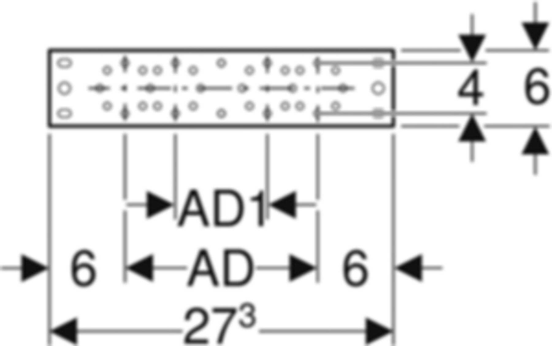 Montageplatte zweifach 601.737.00.1 gerade 73/153mm - Geberit-Push Fit-Formstücke