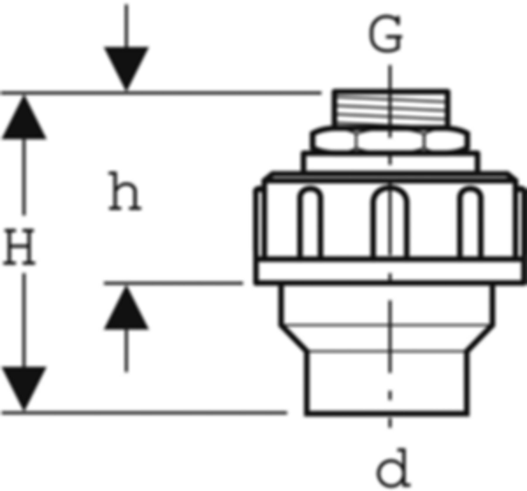 Stutzen mit Verschraubung und MS-Nippel d 50mm - 1" 152.978.00.1 - Geberit-Sifon + Apparateanschlüsse