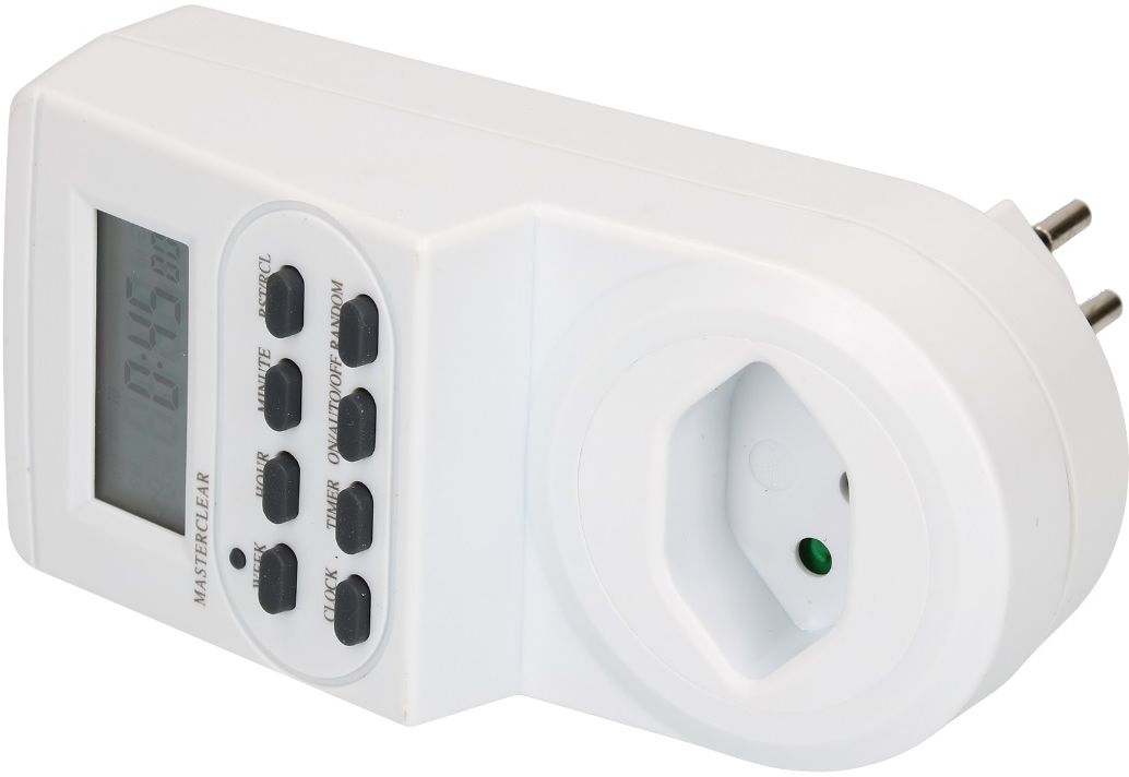 Digitale Wochenschaltuhr mit Kinderschutz Zufallsgenerator, 24h, 10A, für Innenbereich - Elektrozubehör
