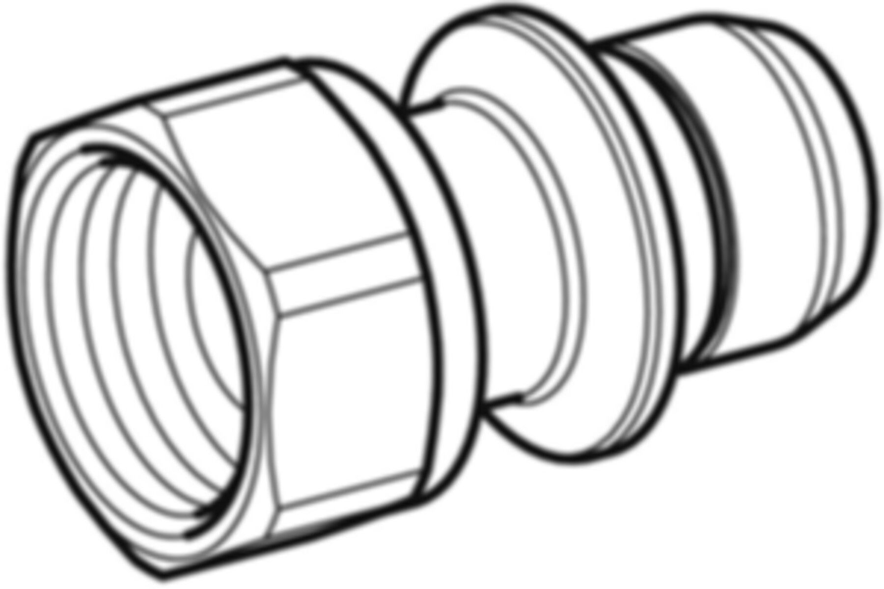 Verteiler-Steckübergang 653.472.00.1 28mm- 1" mit Überwurfmutter - Geberit-Push Fit-Formstücke