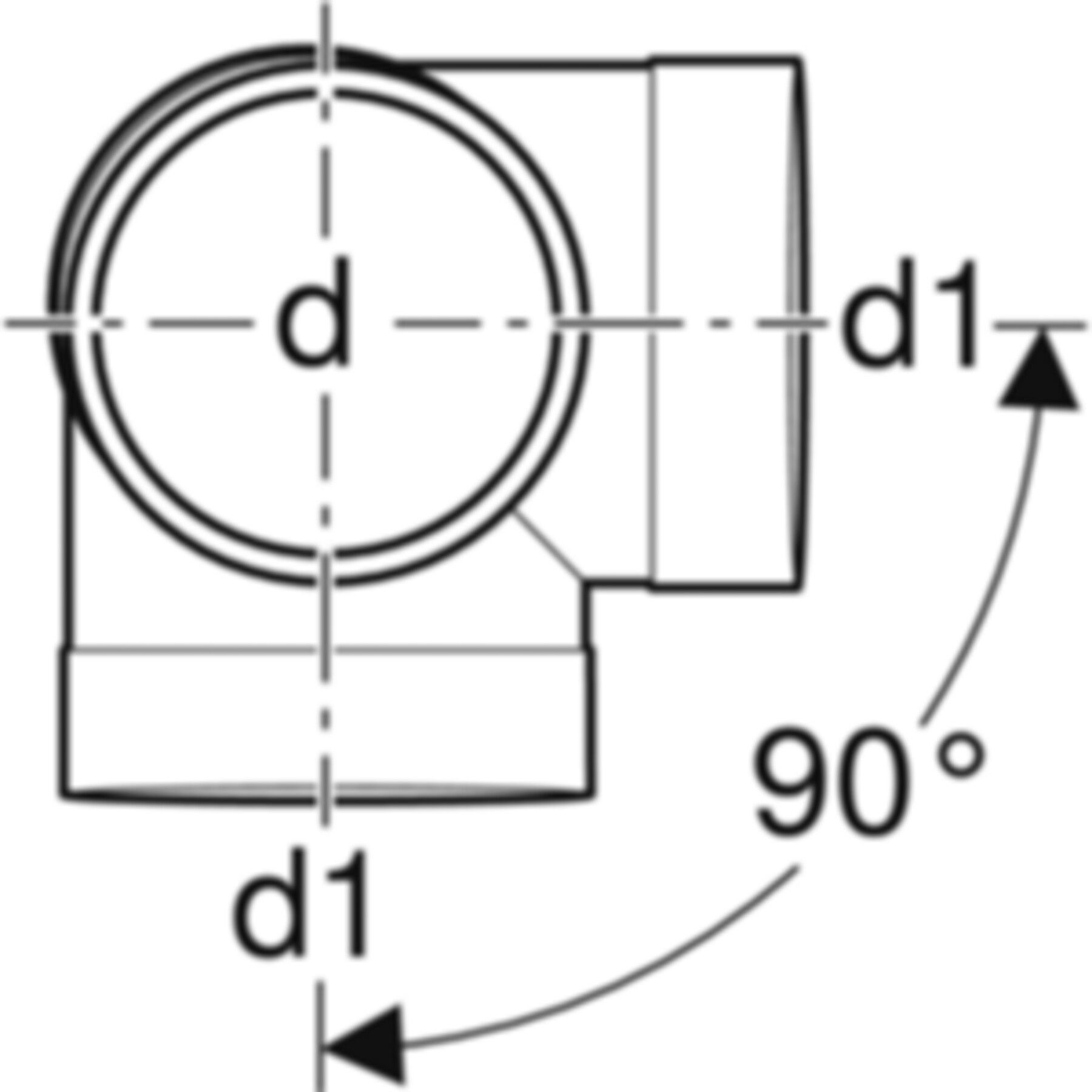 Bogeneckabzweig 88,5°/90° 110/110mm 310.083.14.1 - Geberit-PE-Silent-Formstücke