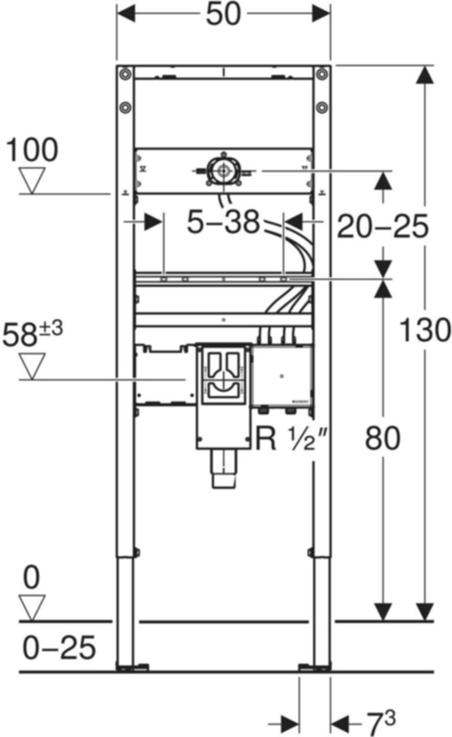 Element für Waschtisch 111.564.00.2 Typ 130, Wandarmatur m/UP-Funktionsbox - Geberit-Duofix