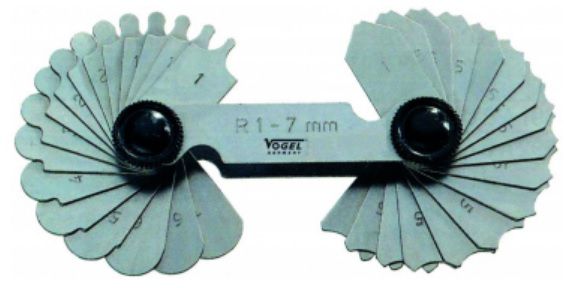 VOGEL Radienschablone 16 Blatt, 7.5 - 15.0mm - Kontrollieren