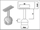 Steckkonsole fest mit runder Rohrkappe Pfos 33.7mm,HL48.3mm,TH80mm,geschl. - INOXTECH-Handlauf-/Geländer-System