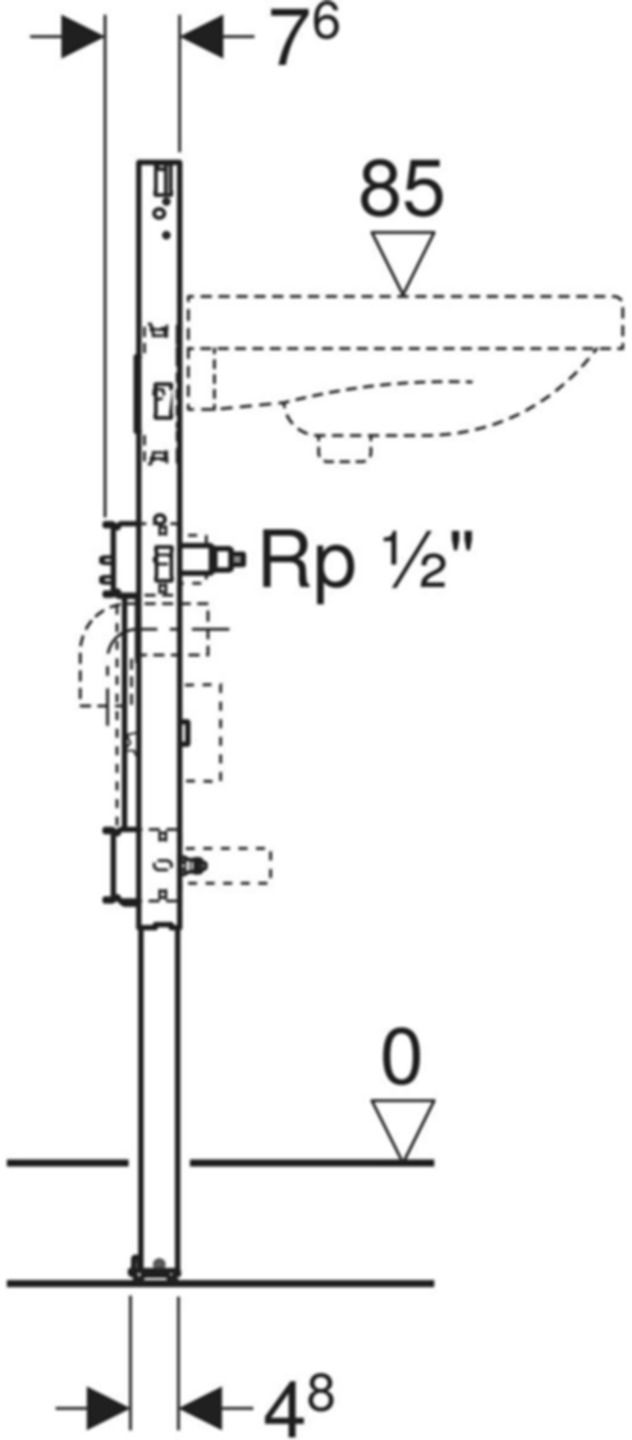 Element für Waschtisch 111.573.00.2 Typ 98, Standarmatur, Wasserzählerstr. - Geberit-Duofix