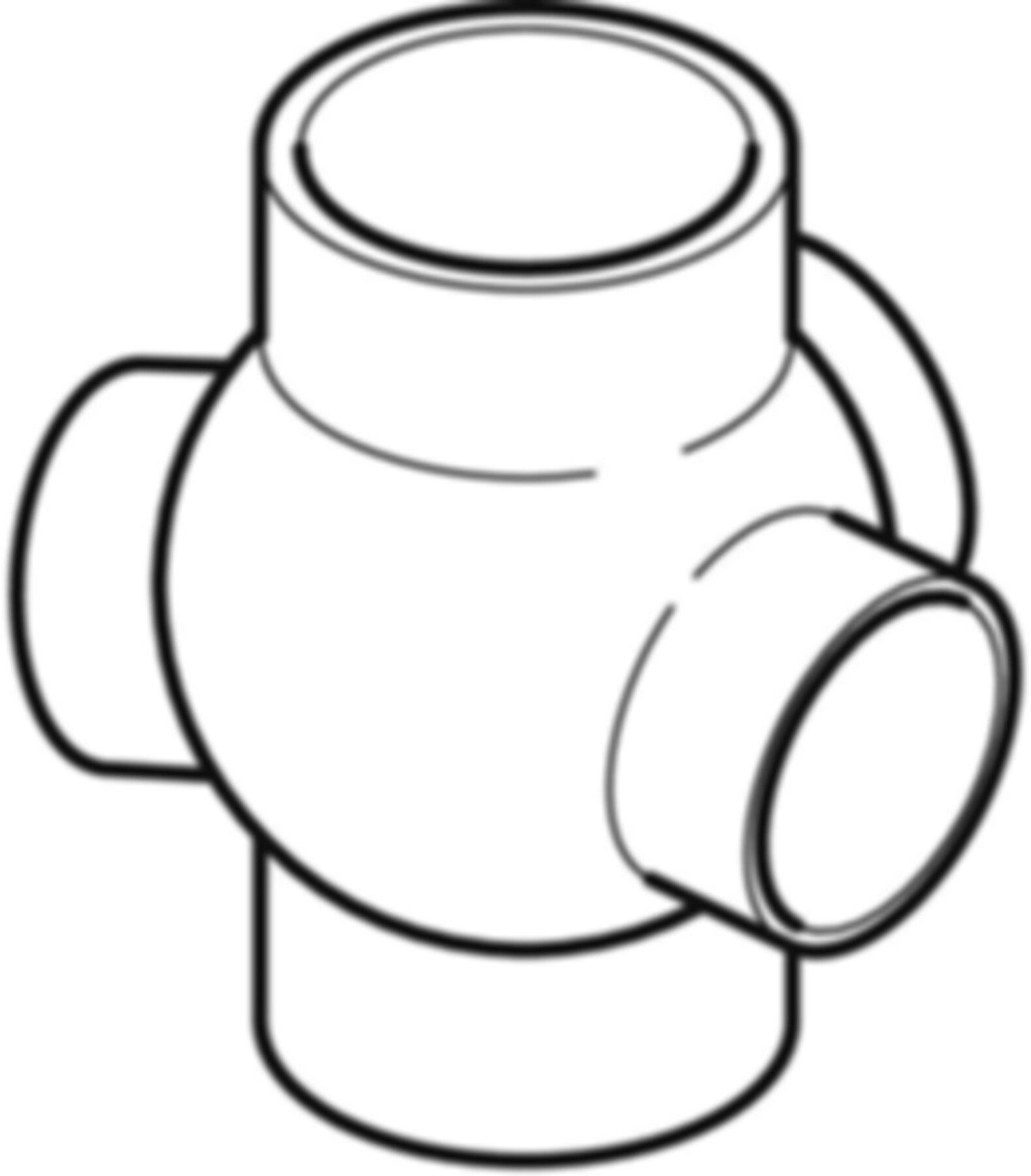 Mehrfach-Abzweig 3-teilig 135° d 125/110mm 368.600.16.1 - Geberit-PE-Formstücke