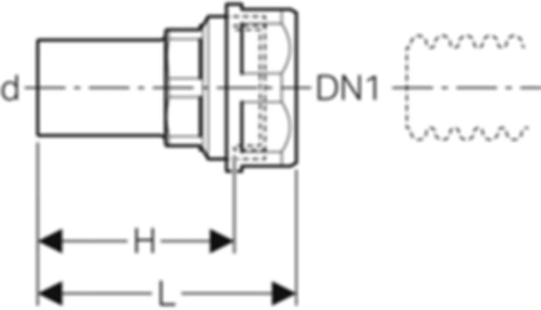 Übergang mit Steckende 18-20mm 22432 für Wellrohranschluss - Mapress-Heizungs-Formstücke
