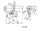 KABA 8 Doppelzylinder Typ M1515A 27.5/42.5, mit 3 Schlüssel - Kaba 8, Lagerprodukt