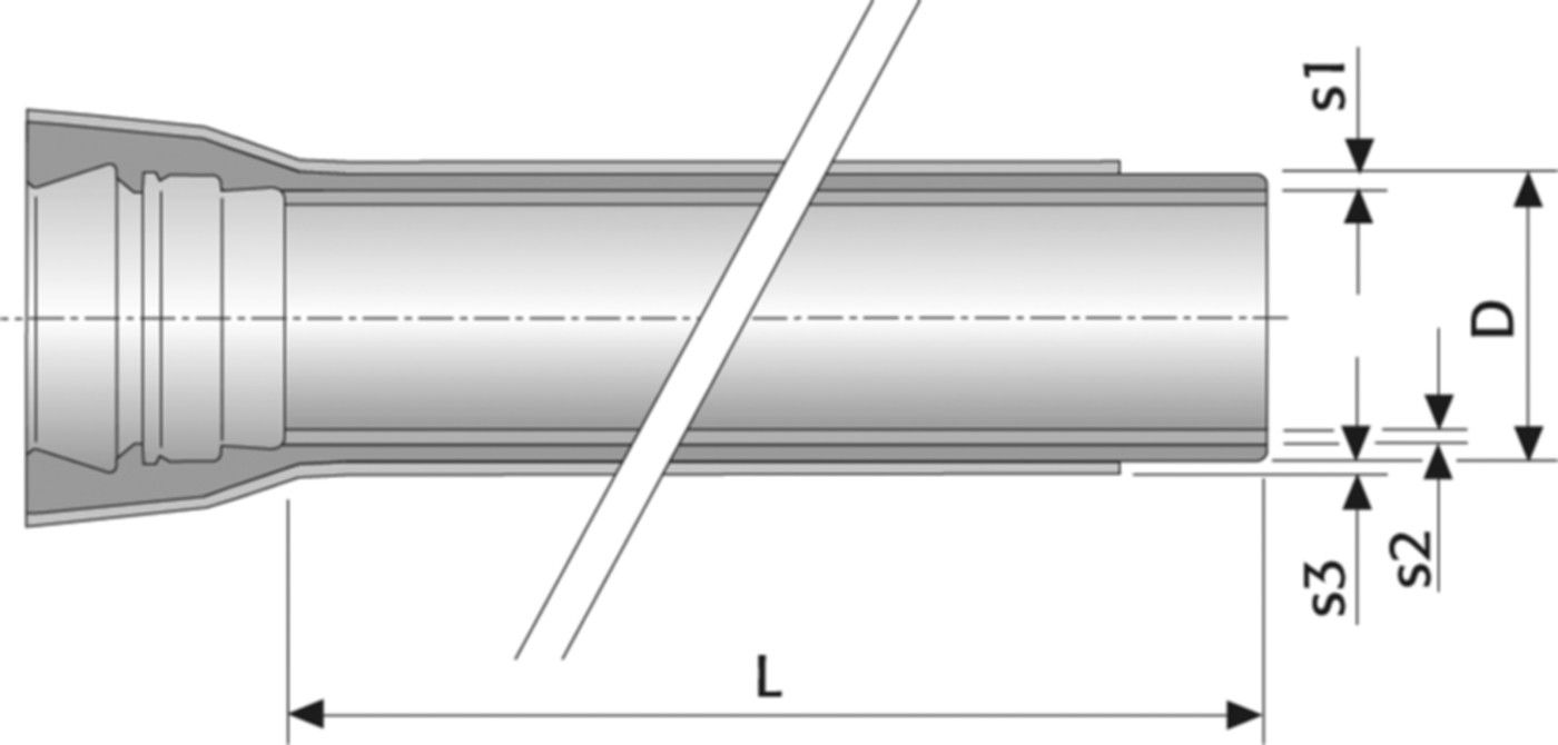 STM-Rohr mit Doppelkammer HOZ-ZMU DN 80 - WILD Steckmuffenrohre