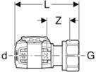 Anschluss für Eurokonus 20mm-3/4" mit Überwurfmutter 619.261.22.1 - Geberit FlowFit-Rohre/Formstücke