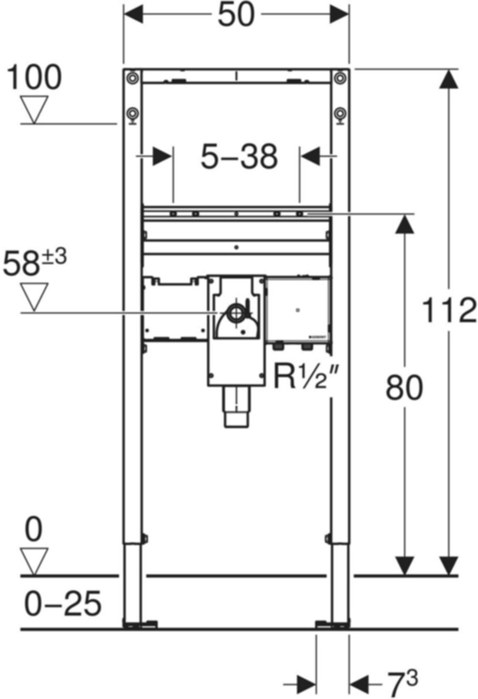 Element für Waschtisch 111.557.00.2 Typ 112, Standarmatur m/UP-Funktionsbox - Geberit-Duofix