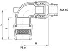 Winkel-Drehfitting 90° 6451 mit ZAK-Anschluss d 40mm - Hawle Steckfittinge