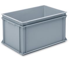 Rako-Behälter, mit Muschelgriff, grau 600x400x323 mm 60 Lt - Utz Behälter