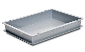 Rako-Behälter, mit zwei Muschelgriff, grau 400x300x66 mm 6 Lt - Utz Behälter