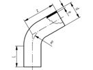 Bogen 60° nahtlos PE100 S8 PN 10 d 180mm 753 070 818 - PE100 Stutzenformstücke langschenklig