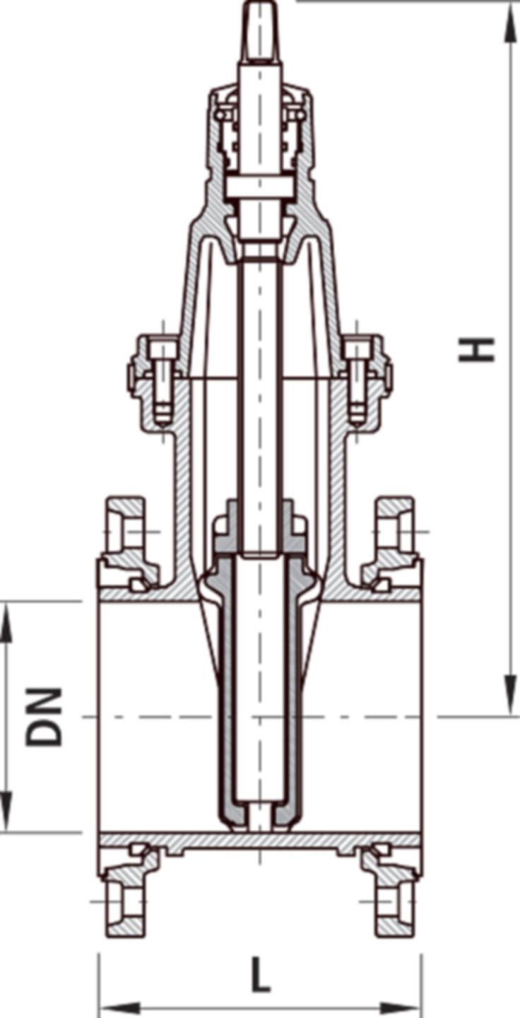 Tausch-Schieber PN 10/16 4019 inkl. Losflansch, zugfest DN 150 - Hawle Armaturen
