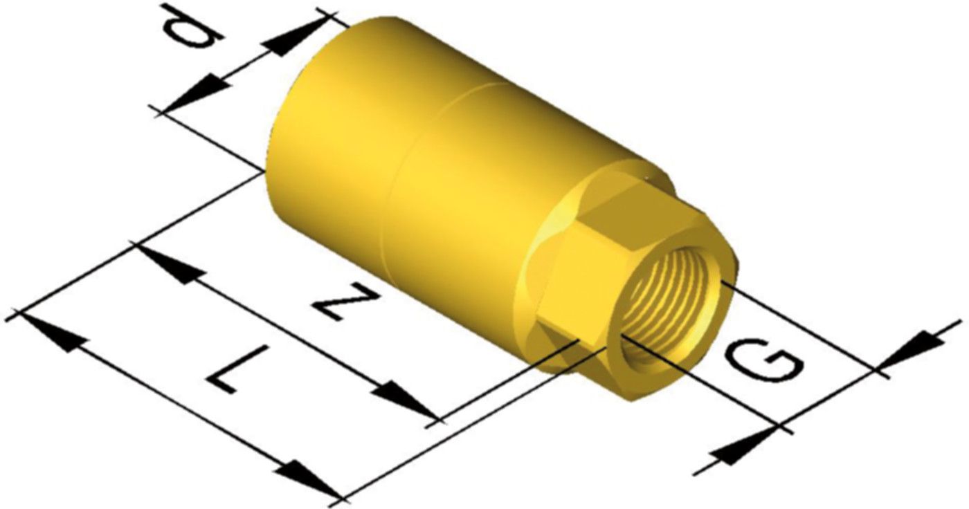 Übergang mit Einsteckende, mit IG d 16 mm - 1/2" 9823.1607 - SudoFIT-Formstücke